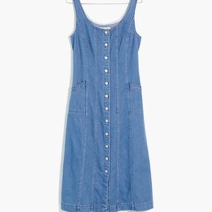Madewell Denim button front jumper midi-dress